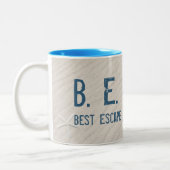 Strand Quote met witte zeester Tweekleurige Koffiemok (Links)