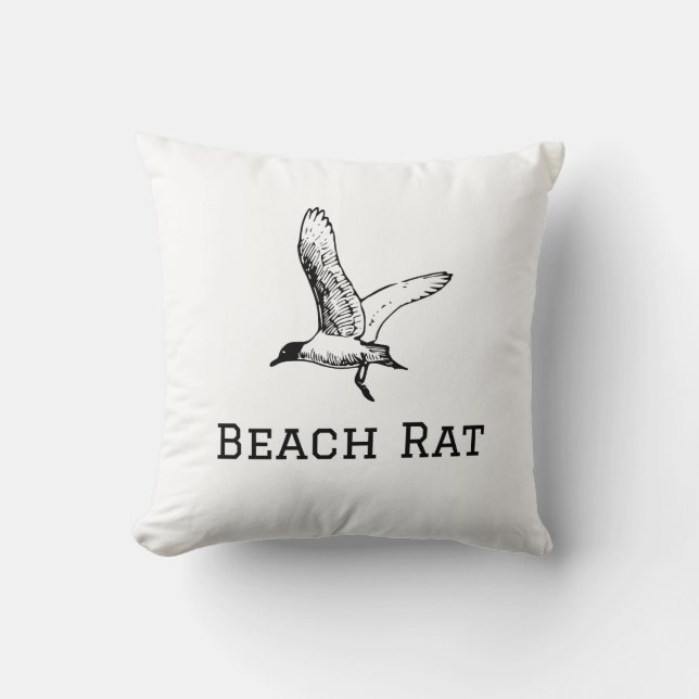 Strand Rat Sierkussen - Funny Seagull Beach Theme (Voorkant)