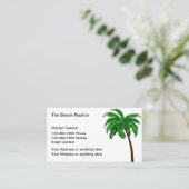Strand Realtor Palm Tree thema Visitekaartje (Staand voorkant)