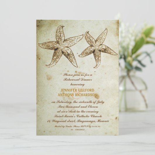 STRAND REPETITIE DINER UITNODIGINGEN (Staand voorkant)