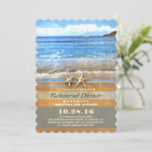  strand repetitie dineruitnodigingen kaart (Staand voorkant)