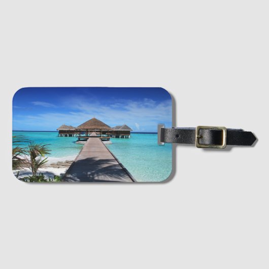 Strand, Resort, Jetty Bagagelabel (Voorkant (horizontaal))