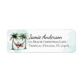Strand Retouradreslabels | Kerstman Etiket (Voorkant)