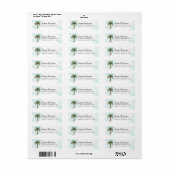 Strand Retouradreslabels | Kerstmis Palmboom Etiket (Full Sheet)