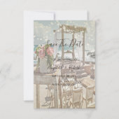 Strand Retro Arbor Slingerlichten Save The Date (Voorkant)