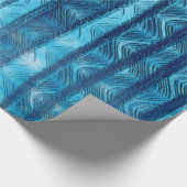 Strand Retro Blauwe Golven  Koel Verpakkingsdocume Cadeaupapier (Hoek)