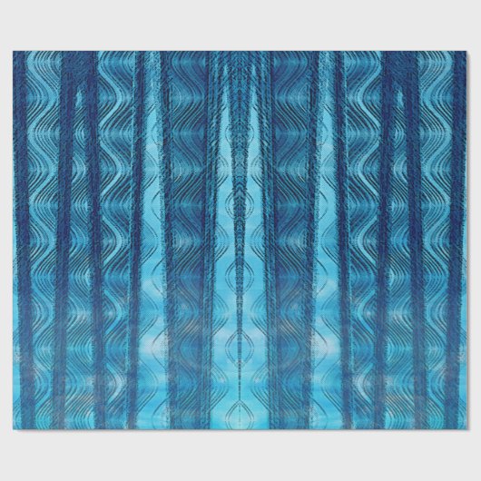 Strand Retro Blauwe Golven Koel Verpakkingsdocume Cadeaupapier (Vlak)