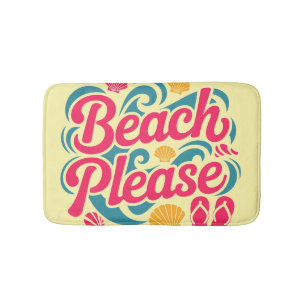 Strand Retro Grafisch: Roze Typografie Badmat