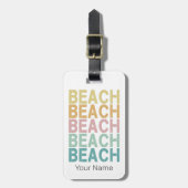 Strand Retro Lettering  Vakantie Zomer Bagagelabel (Voorkant verticaal)