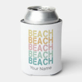 Strand Retro Lettering  Vakantie Zomer Blikjeskoeler (Blikje Voorkant)