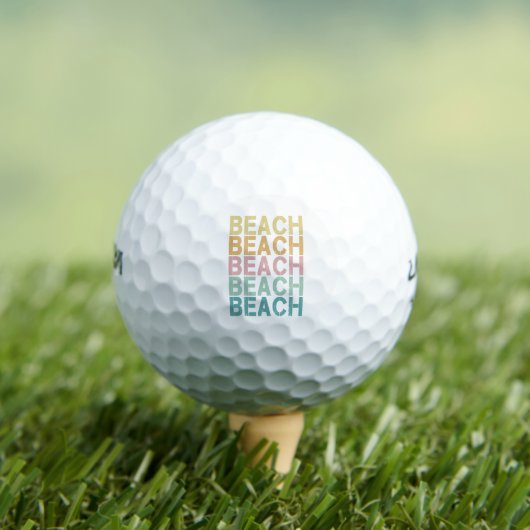 Strand Retro Lettering  Vakantie Zomer Golfballen (Insitu Shirt)