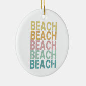 Strand Retro Lettering Vakantie Zomer Keramisch Ornament (Rechts)