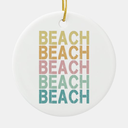 Strand Retro Lettering Vakantie Zomer Keramisch Ornament (Voorkant)
