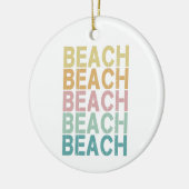 Strand Retro Lettering Vakantie Zomer Keramisch Ornament (Links)