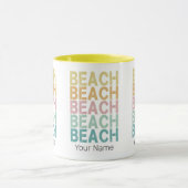 Strand Retro Lettering  Vakantie Zomer Mok (Midden)