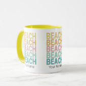 Strand Retro Lettering  Vakantie Zomer Mok (Voorkant links)