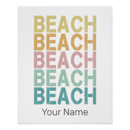 Strand Retro Lettering  Vakantie Zomer Perfect Poster