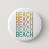 Strand Retro Lettering  Vakantie Zomer Ronde Button 5,7 Cm (Voorkant)