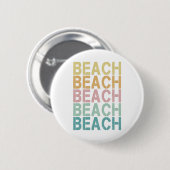Strand Retro Lettering  Vakantie Zomer Ronde Button 5,7 Cm (Voorkant /achterkant)