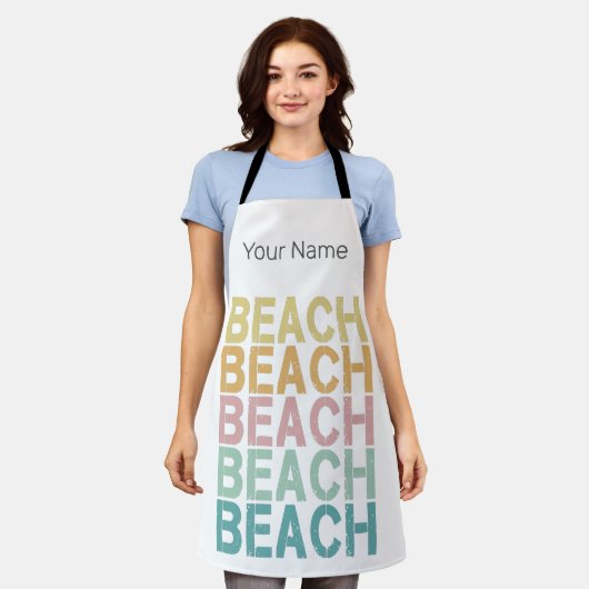 Strand Retro Lettering  Vakantie Zomer Schort (Gedragen)