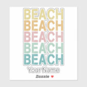 Strand Retro Lettering  Vakantie Zomer Sticker (Vel)