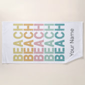 Strand Retro Lettering  Vakantie Zomer Strandlaken (Voorkant)