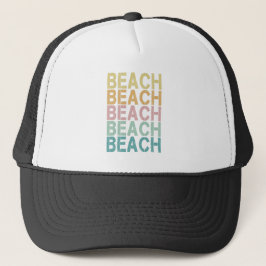 Strand Retro Lettering  Vakantie Zomer Trucker Pet