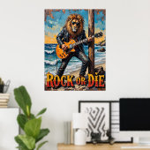 Strand Rocker: Leeuw Poster (Thuiskantoor)