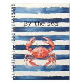 Strand Rode Krab Blauwe Strepen Notitieboek (Voorkant)