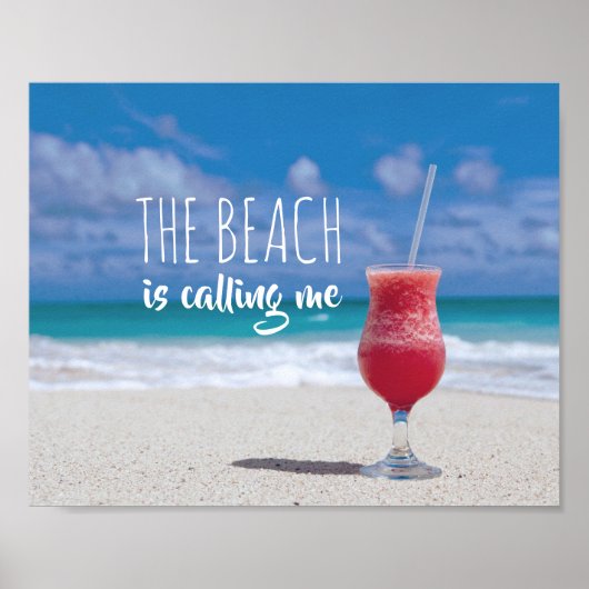 Strand roept me Caribisch Tropisch Paradijs Poster (Voorkant)