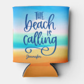 Strand roept stijlvolle zomer blikjeskoeler (Voorkant)