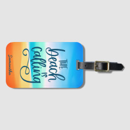 Strand roept zomervakantie op maat bagagelabel