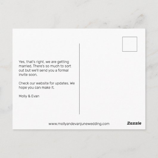 Strand Romance Border Foto Bruiloft Save the Date Briefkaart (Achterkant)