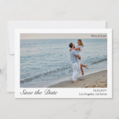 Strand Romance Border Foto Bruiloft Save the Date Kaart (Voorkant)
