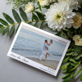 Strand Romance Border Foto Bruiloft Save the Date Magnetische Uitnodiging