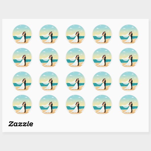Strand Romance bruiloft Sticker (Vel)