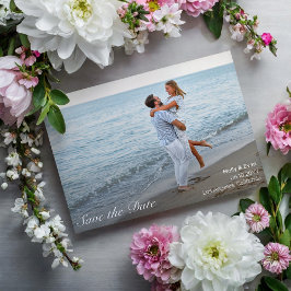 Strand Romance Foto Bruiloft Save the Date Briefkaart