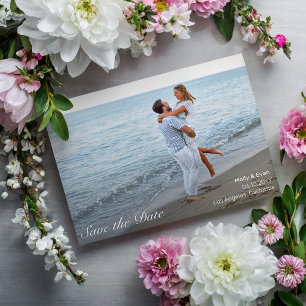 Strand Romance Foto Bruiloft Save the Date Briefkaart