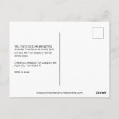 Strand Romance Foto Bruiloft Save the Date Briefkaart (Achterkant)