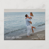 Strand Romance Foto Bruiloft Save the Date Briefkaart (Voorkant)