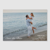 Strand Romance Foto Bruiloft Save the Date Magnetische Uitnodiging (Voorkant)