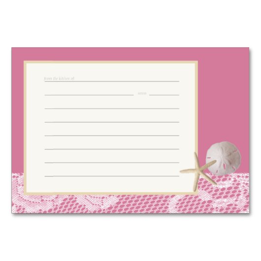 Strand Romance Recept Kaart Roze (Voorkant)