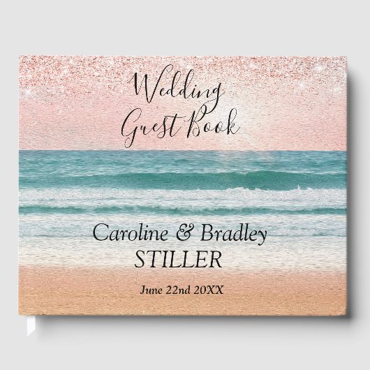 Strand Romantiek: Elegant Gastenboek (Voorkant)