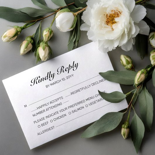 Strand Romantisch Huwelijk RSVP Kaart