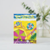  strand rondreis briefkaart (Staand voorkant)