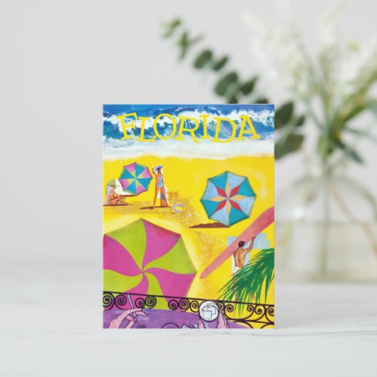  strand rondreis briefkaart (Staand voorkant)