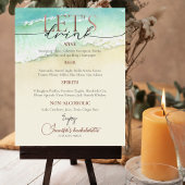 Strand Roos Script Bachelorette Drinken Menu Sign Poster