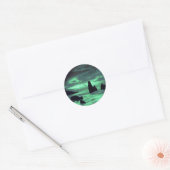 Strand, rotsen ronde sticker (Envelop)