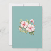 Strand Roze Bloemen Blauw Tropisch Vrijgezellenfee Kaart (Achterkant)