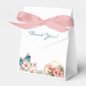 Strand Roze Bloemen Tropisch Vrijgezellenfeest Bedankdoosjes (Voorkant Zijde)